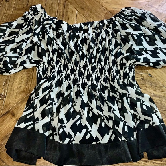 BCBGMaxAzria Tops - BCBGMaxazria off shoulder / one shoulder blouse with bow - size medium